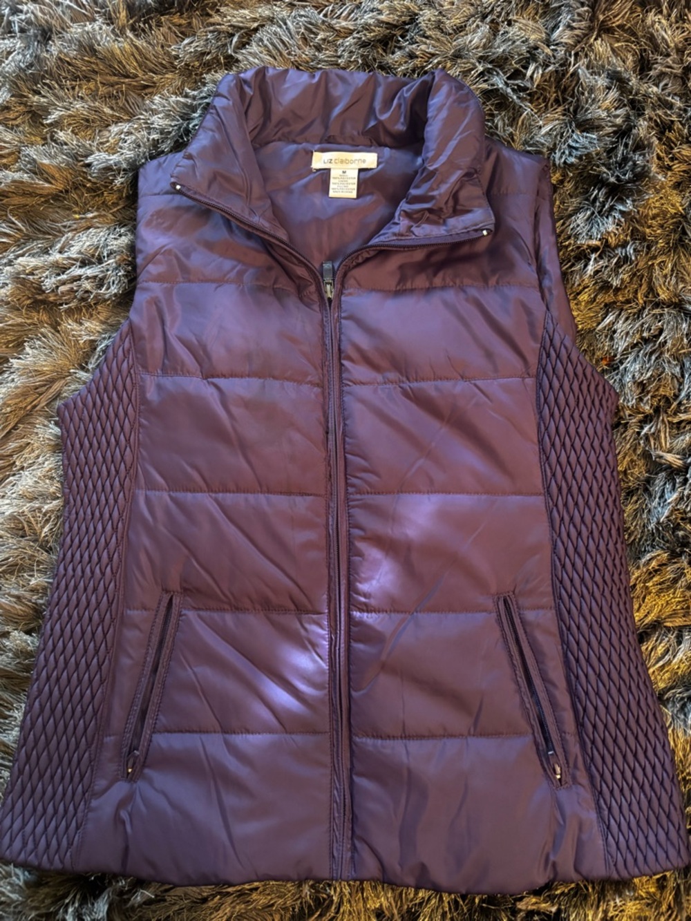 Liz Claiborne Plum Quilted Puffer Vest